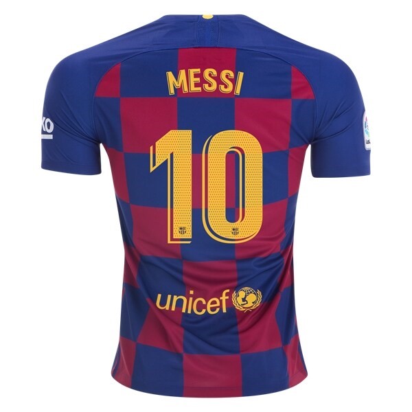 Camiseta Barcelona NO.10 Messi Replica Primera Ropa 2019/20 Azul Rojo